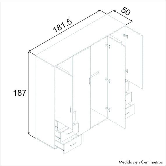 CLOSET TOLIX ISOMETRICOS LINEAS