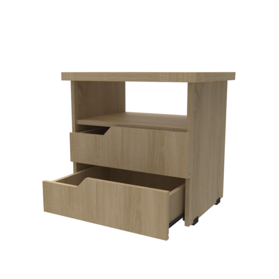 MESA DE NOCHE INNOVA GERMANY ISOMETRICO CAJON ABIERTO.2145