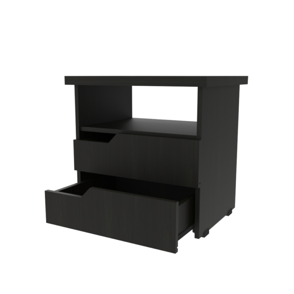 MESA DE NOCHE INNOVA WENGUE ISOMETRICO CAJON ABIERTO.2152 MESA DE NOCHE INNOVA WENGUE ISOMETRICO CAJON ABIERTO.2152