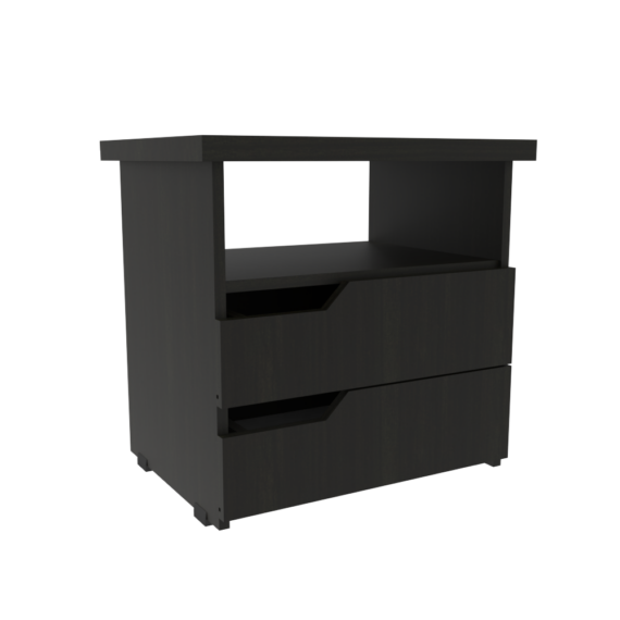 MESA DE NOCHE INNOVA WENGUE ISOMETRICO CAJON CERRADO.2147