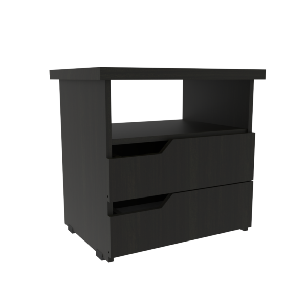 MESA DE NOCHE INNOVA WENGUE ISOMETRICO CAJON CERRADO.2147