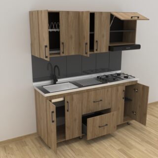 Cocina Klark Modulo Superior + Modulo Inferior con meson + Campana - Palermo
