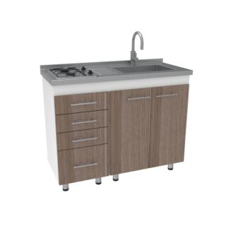 Cocina Praga Modulo Inferior + Meson de acero inoxidable