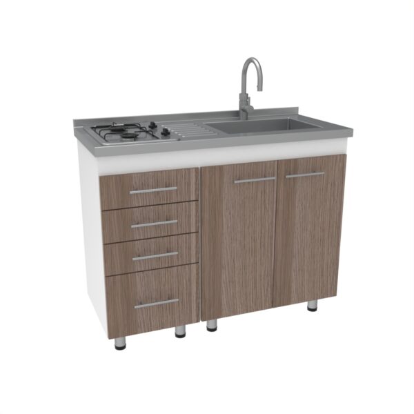 COCINA PRAGA MI COLOR ESCANDINAVO MESON DERECHO ISOMETRICO PUERTAS CERRADAS.3052